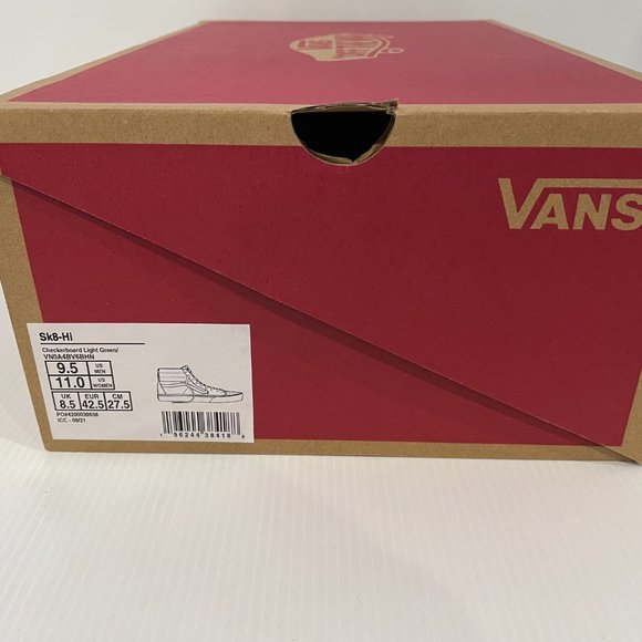 Vans Sk8-Hi Checkerboard Light Green Womens Size 11 Sneakers - NEW - Picture 3 of 4